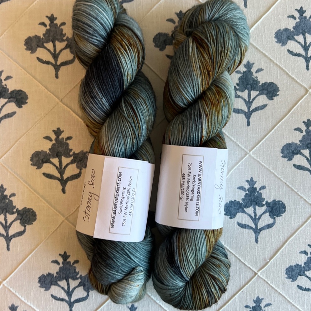 Hand-Dyed Yarn in Blue and Brown